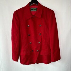 J McLaughlin for Sanyo Women's Vintage Double Breasted Wool Blazer Jacket Size 8